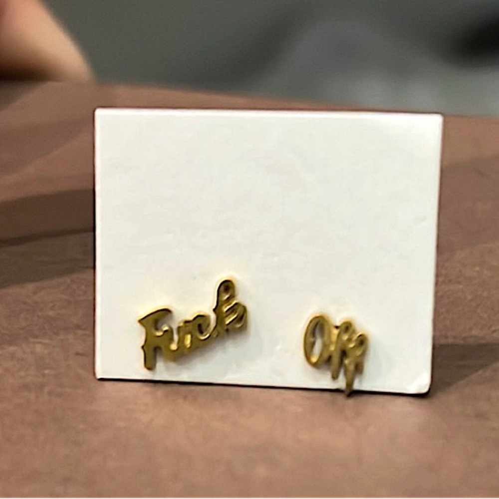 f*ck off stud earrings